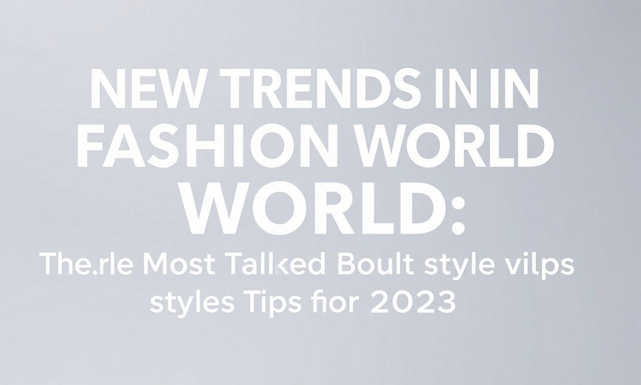 Moda Dünyasında Yeni Trendler: 2023'ün En Çok Konuşulan Stil ve İpucuları